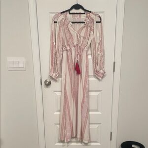 Elegant Striped Red and White Maxi Dress